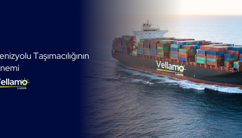 Denizyolu taşımacılığının önemini anlatan Vellamo Lojistik konteyner gemisi görseli