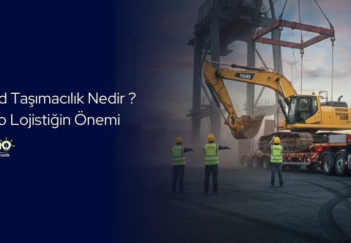 Lowbed taşımacılık ile ağır iş makinesi yükleme operasyonu - Vellamo Lojistik.